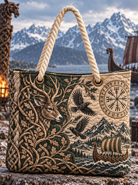 Vikingmönstrad tygkasse