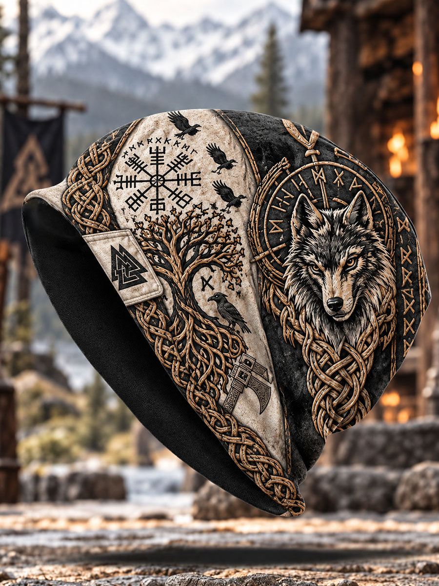 Viking mönster Fleece Huvetad möns