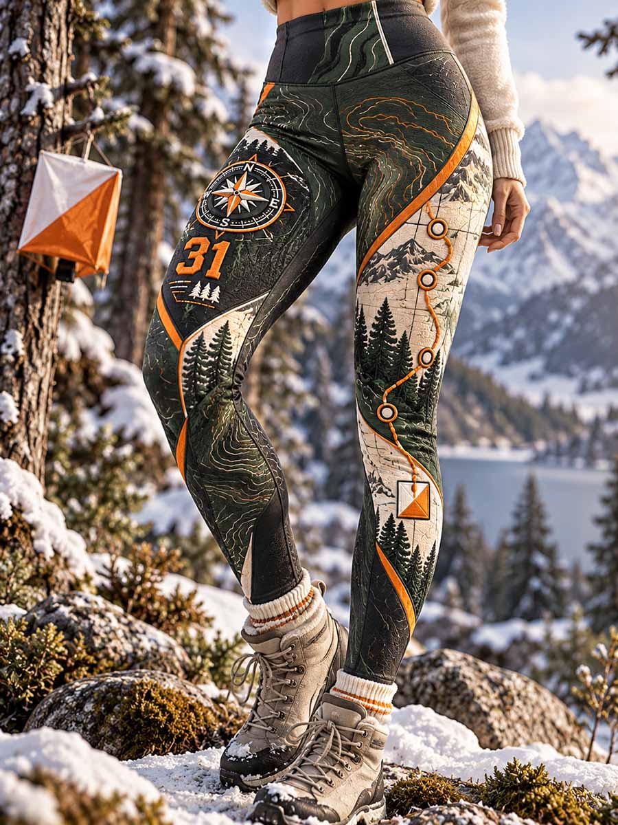 Kvinnors utomhusorientering Tryckta Leggings