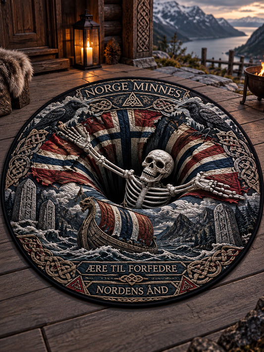 Vintagelik matta med vikingatema och tryckt mönster