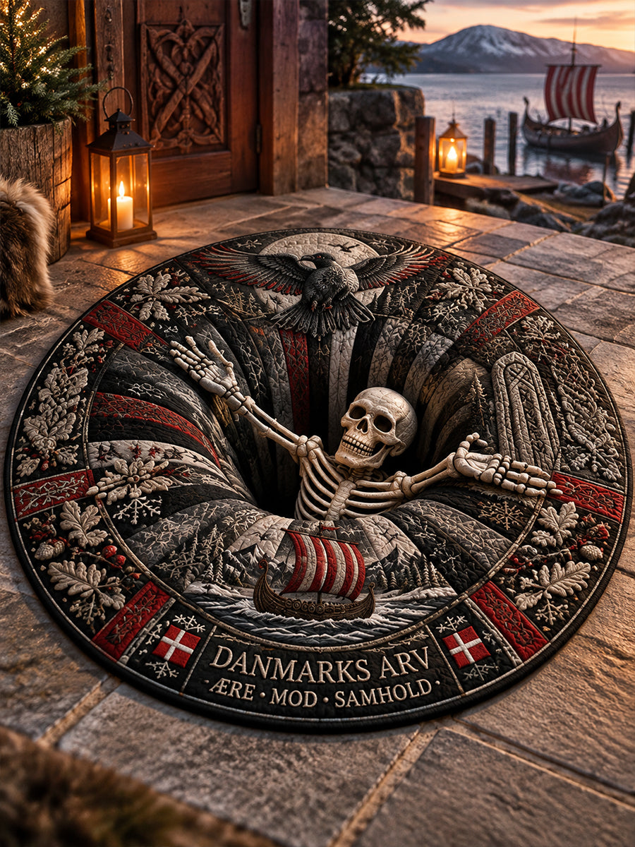 Vintage-stil vikinga-tema tryckt mata