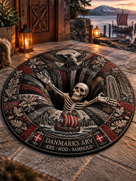Vintage-stil vikinga-tema tryckt mata