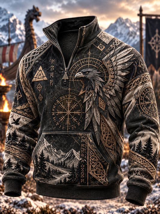 Vikingarkonst för män Zip-Up Hoodie.