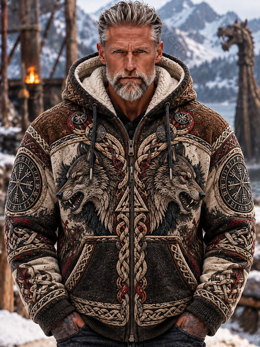 Vikingakonstflanelljacka för män