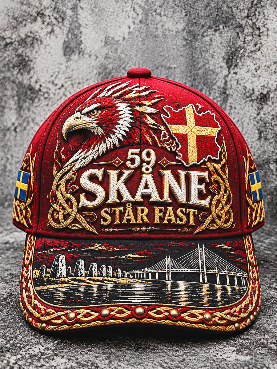 Röd Svenska Skåne-print Casual Hatt