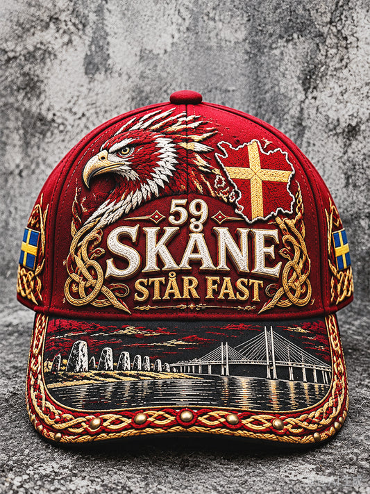 Röd Svenska Skåne-print Casual Hatt