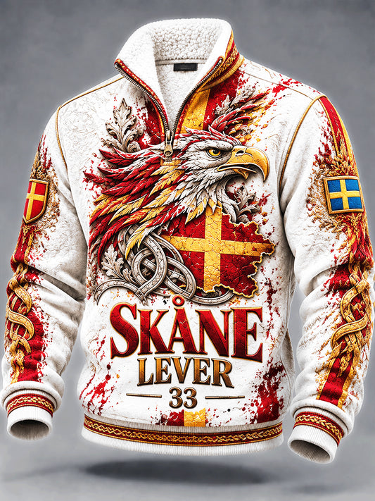 Vita Svenska Skåne-tryckt Casual Sweatshirt