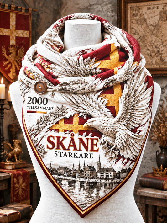 Vit Svenska Tryck Casual Scone Scarf