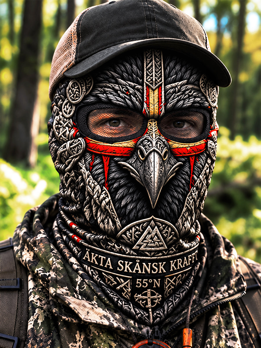 Svart svenska Skåne-print Casual Hooded mask