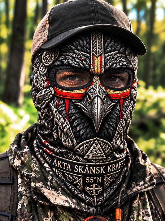 Svart svenska Skåne-print Casual Hooded mask