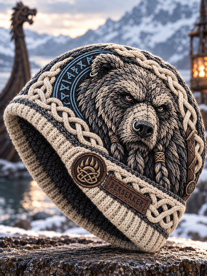 Vikingkonst Vintage Varm stickad mössa för höst och vinter