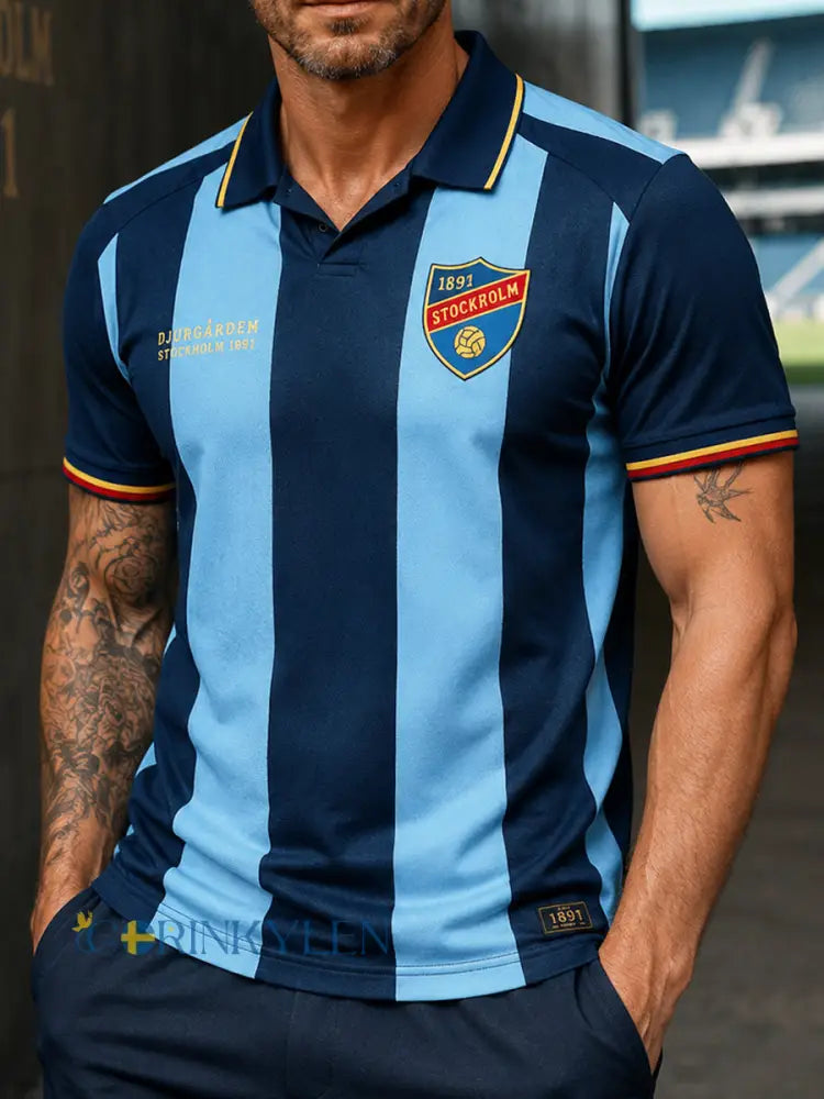 Stockholm Blå ränder 1891 Fotboll Jersey fotboll - som bild / S