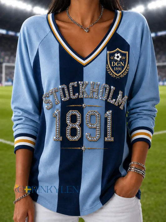 Stockholm Blå Stripe Fotboll Topp - som bild / S
