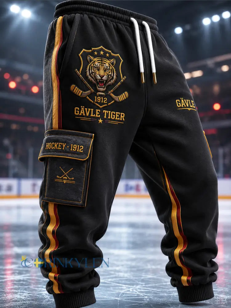 Svarta guld tiger Hockey Casual byxor - som bild / S
