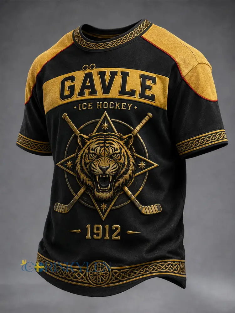 Svarta guld tiger Hockey T-shirt - som bild / S