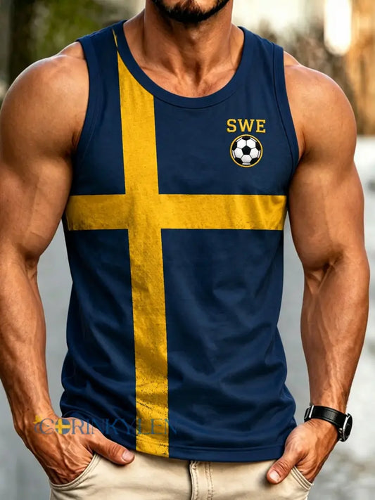 Svensk fotbollssupporter för herrar jublande väst - A / S