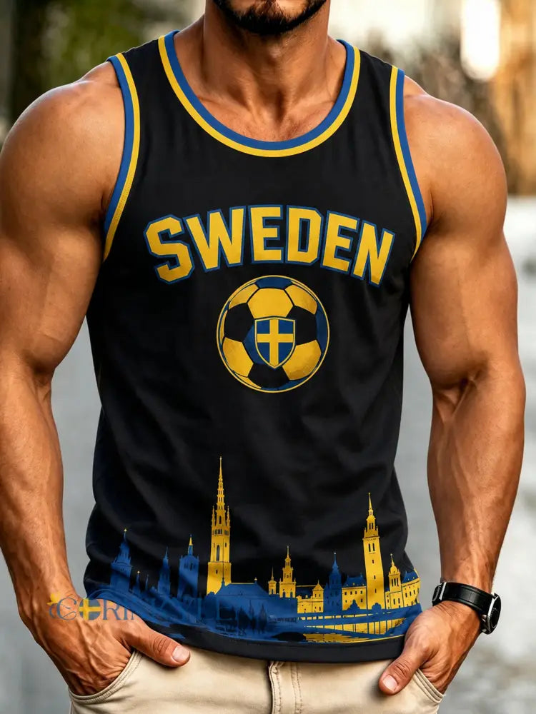 Svensk fotbollssupporter för herrar jublande väst - A / S
