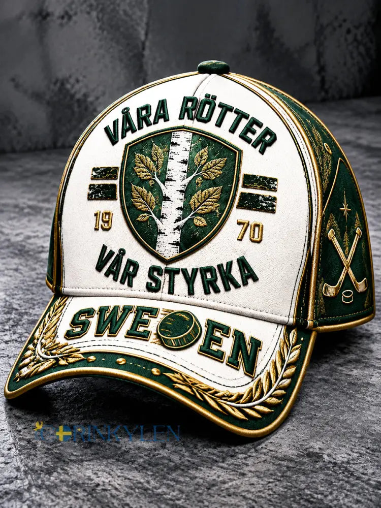 Swedish Hockey Club IF Björklöven Patchwork Skriv ut Casual Hat - vitt / 58CM: