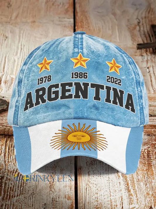 Unisex argentinska fotboll Print hatt - ljusblåa / ONE