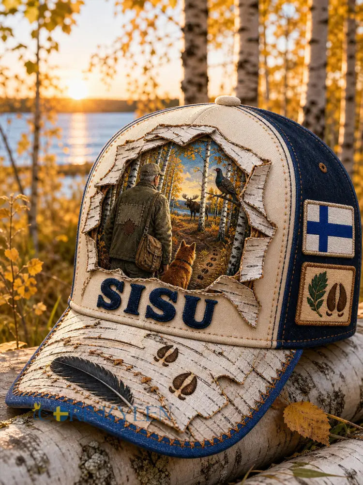 Unisex Casual hatt med en vintage finsk konst print - A / ONE