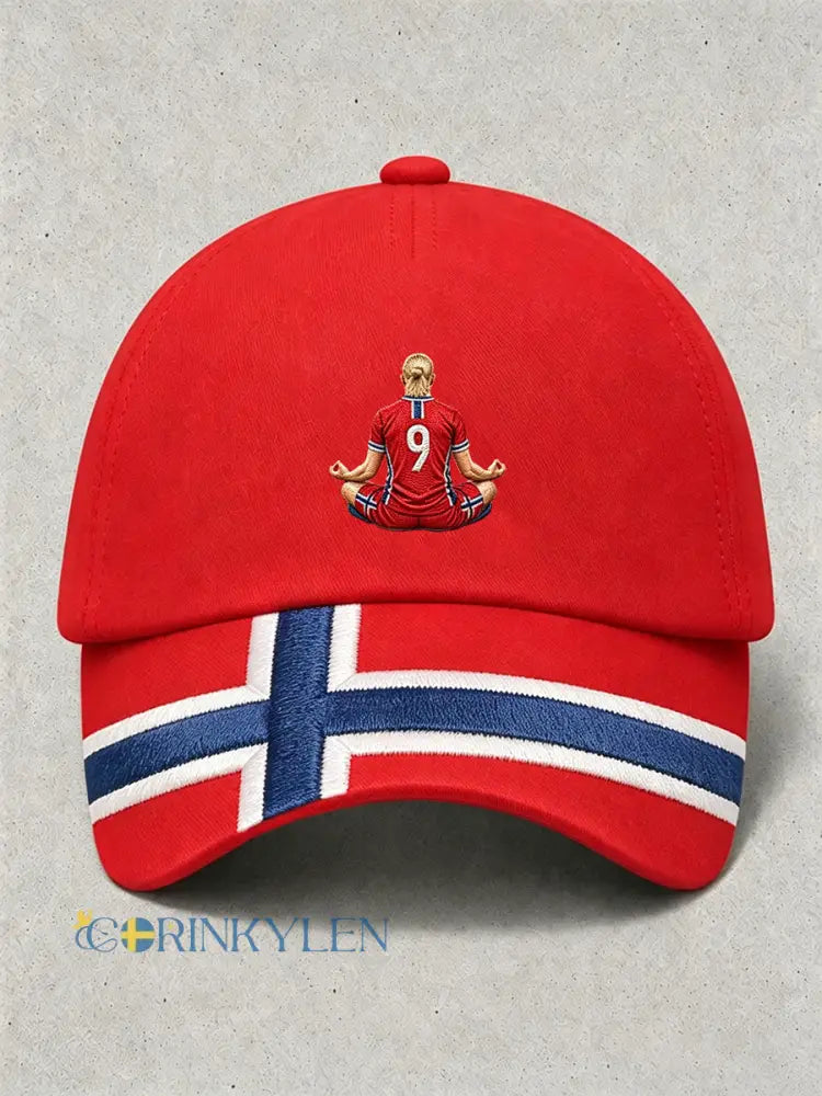 Unisex fotbollssupporterkeps med norsk design - röd / ONE