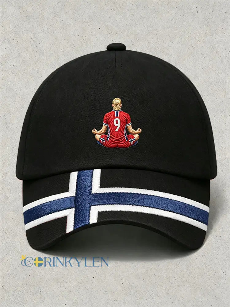 Unisex fotbollssupporterkeps med norsk design - svart / ONE