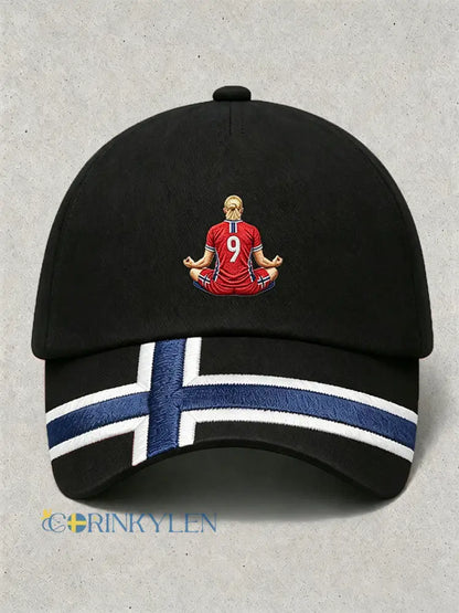 Unisex fotbollssupporterkeps med norsk design - svart / ONE
