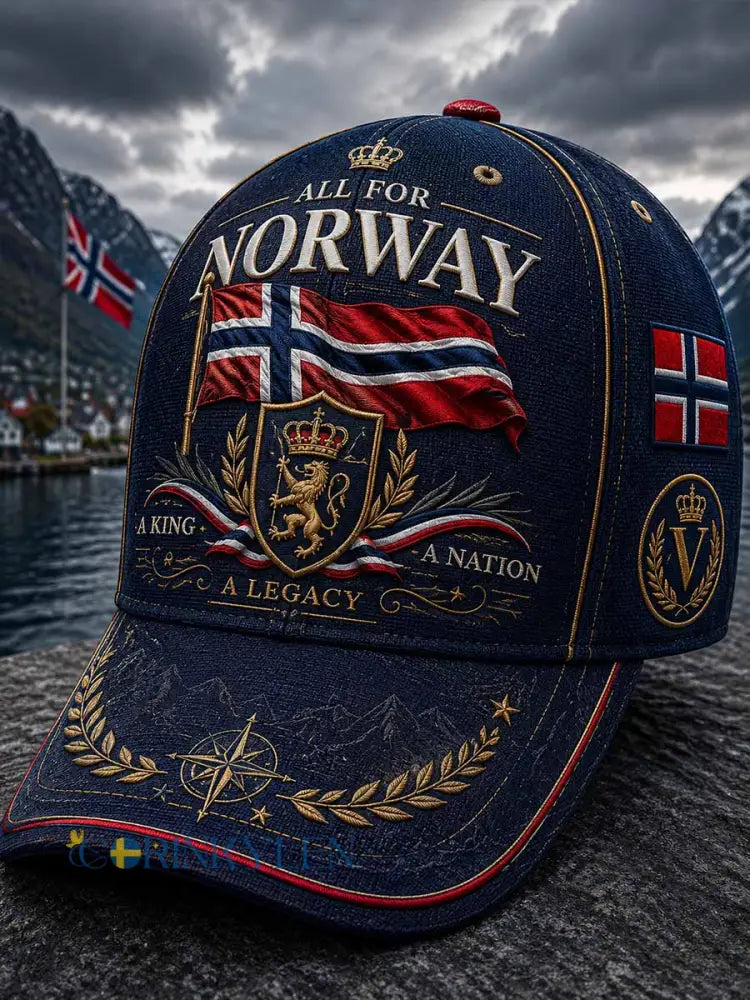 Unisex-hatt med norsk Harald-mönster och tryck - som bild / ONE
