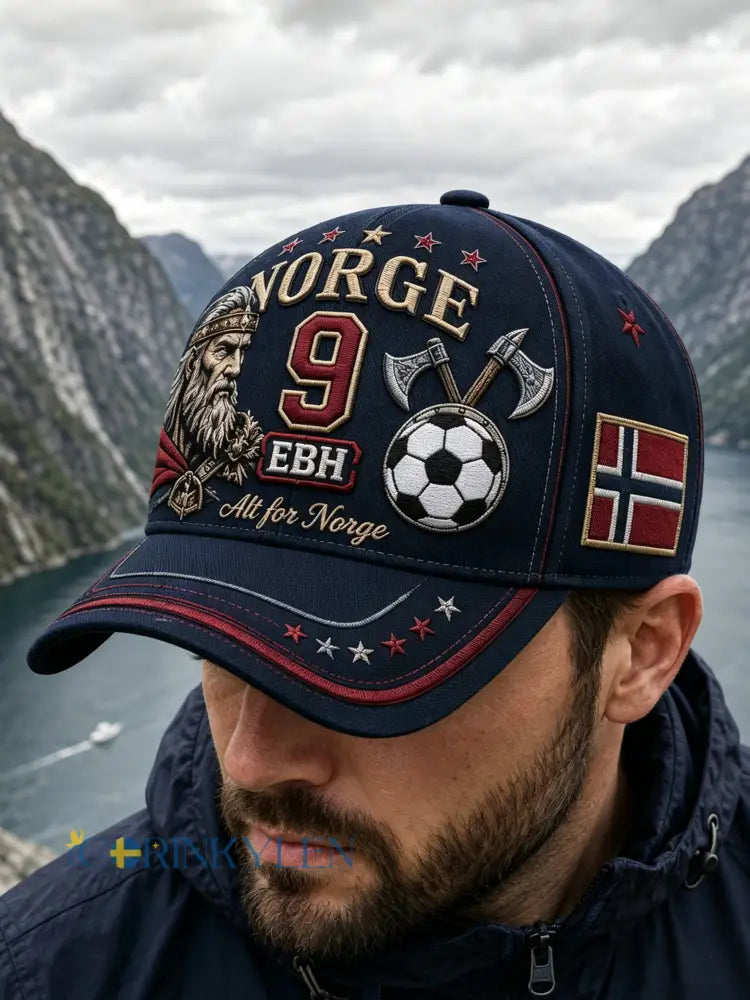 Unisex-hatt med norsk vikingmotiv – patriotisk och kulturellt konsttryck - A / ONE