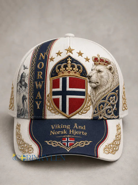 Unisex-hatt med norsk vikingtematisk patriotisk minneskonsttryck - A / ONE