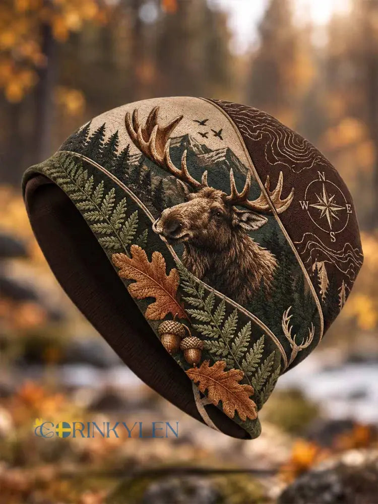 Unisex-hatt med tryckt vintageinspirerat mönster från jaktperioden - som bild / ONE