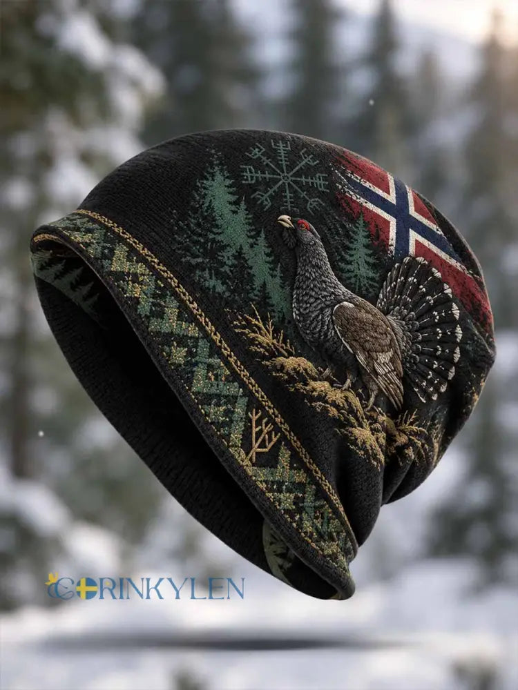 Unisex-hatt med tryckt vintageinspirerat mönster från jaktperioden - som bild / ONE