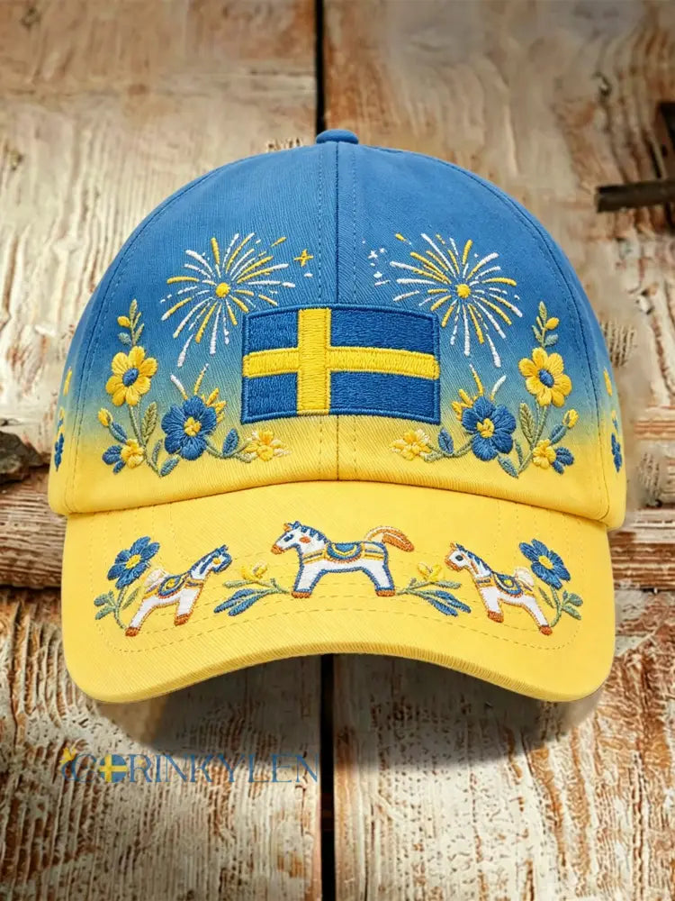 Unisex konsttryckshatt med motiv från den svenska nationaldagen - A / ONE