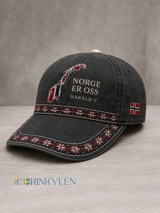Unisex Norge KONUNG HARALD V T-tröja med tryck - mörk grå / ONE