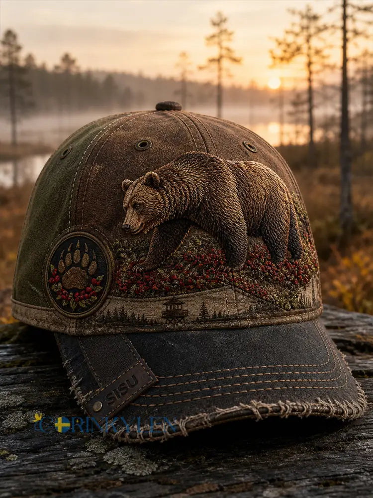 Unisex retro finsk djurprint avslappnad hatt - A / ONE