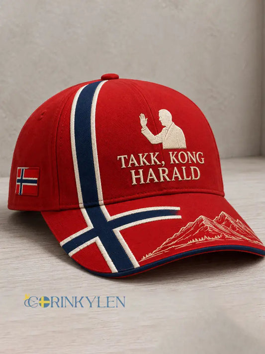 Unisex Rip Norway Harald-hatt med tryck - röd / ONE