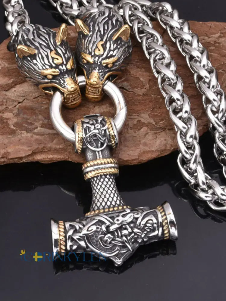Unisex Viking Pendant. - guld / ONE