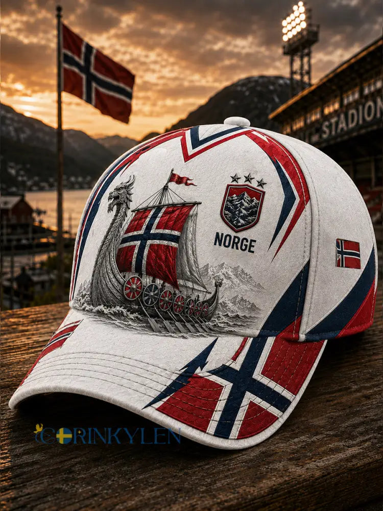 Unisex Vintage Nordic Viking-Style Graphic Print Casual Baseball Hatt - A / ONE