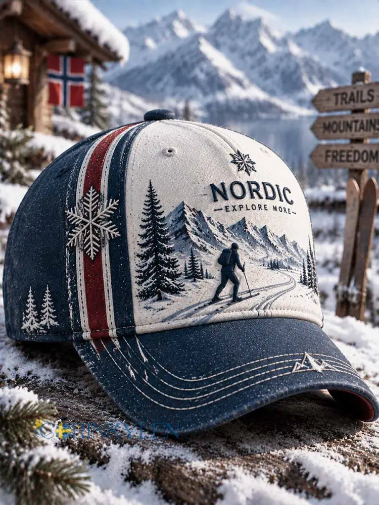 Unisex Vintage Off-Road skid mönster tryckt hatt - som bild / ONE
