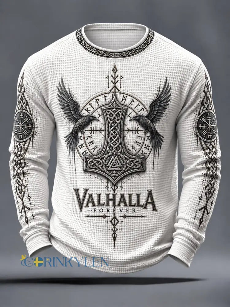 Vikingvoffeltröja för män - vitt / S