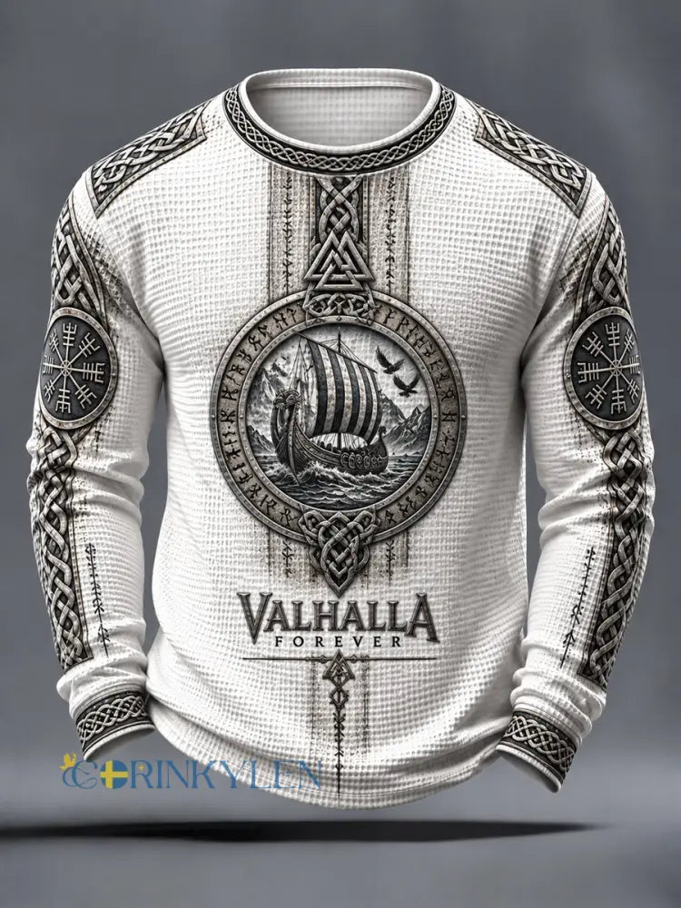Vikingvoffeltröja för män - vitt / S