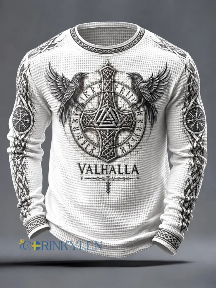 Vikingvoffeltröja för män - vitt / S