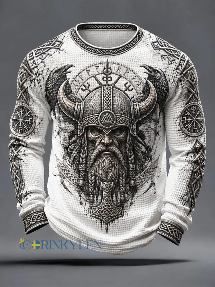 Vikingvoffeltröja för män - vitt / S