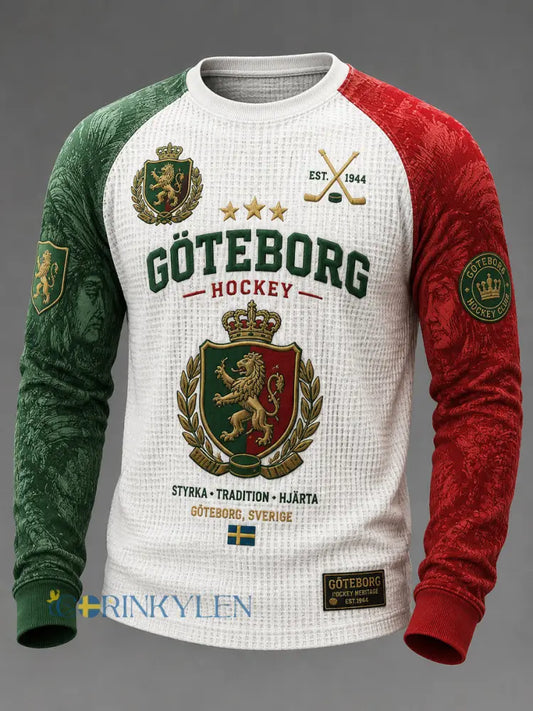 Vintage Göteborg Hockey Lapptäckspolotröja i våffelväv - som bild / S