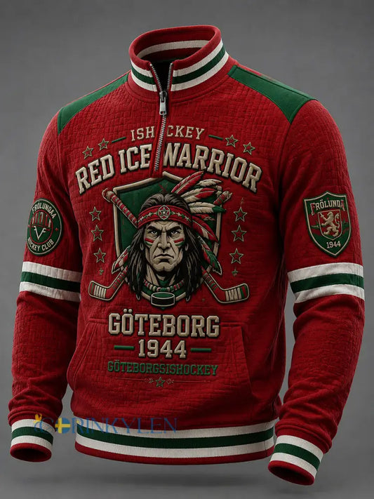 Vintage Göteborg Hockey Våffelstickad Sweatshirt med dragkedja - som bild / S