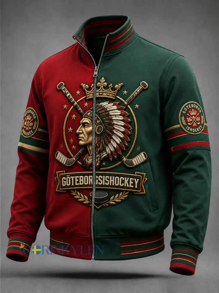 Vintage Göteborgshockeyfan Broderad Jacka i Tygfranser - som bild / S