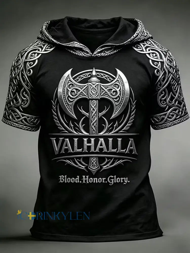 Vintage nordiskt folkkonsttryck i vikingastil – avslappnad hoodie - A / S