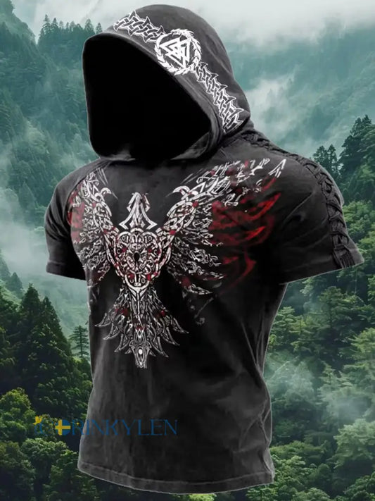Vintage nordiskt folkkonsttryck i vikingastil – avslappnad hoodie - A / S