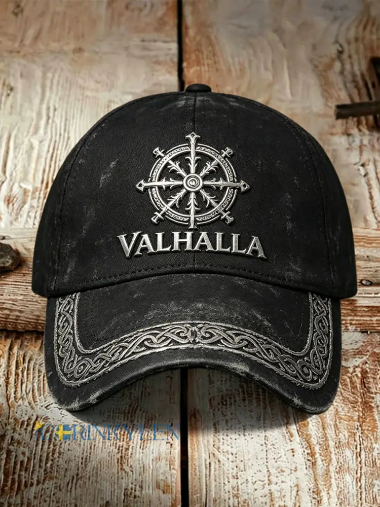 Vintage Viking-tema tryckt hatt - A / ONE