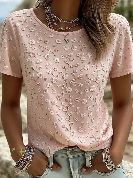 Women’s Vintage Floral Art Print Casual Top - A / S